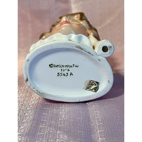 VINTAGE 1964 RELPO 5543 A LADY HEAD VASE LONG EYE LASHES RUFFLED COLLAR - Picture 8 of 9